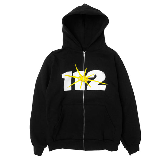 [112] Zip-Up Hoodie - (Black)